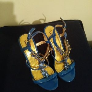 Sexy royal blue wedges